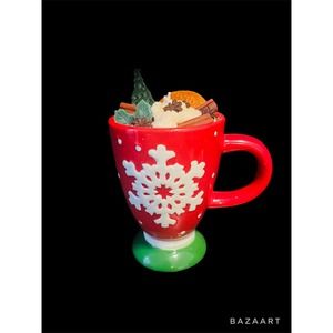 Christmas Snowflake Coffee Mug Candle